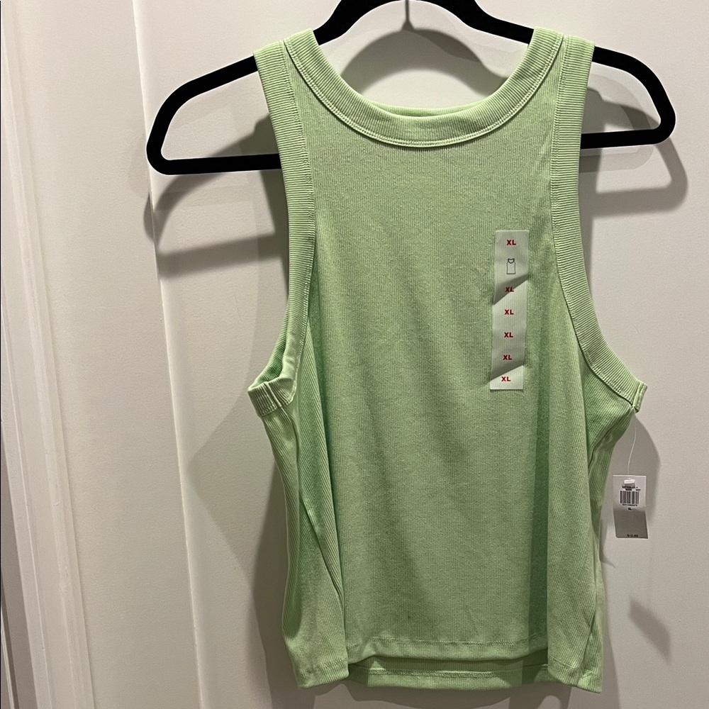 Old Navy Light Green Cropped Ribbed Tank Top